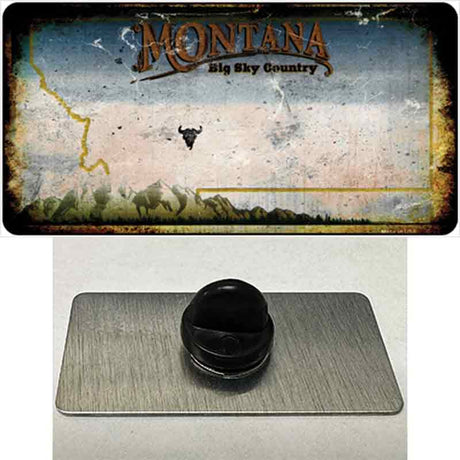 Montana Rusty Blank Novelty Metal Hat Pin