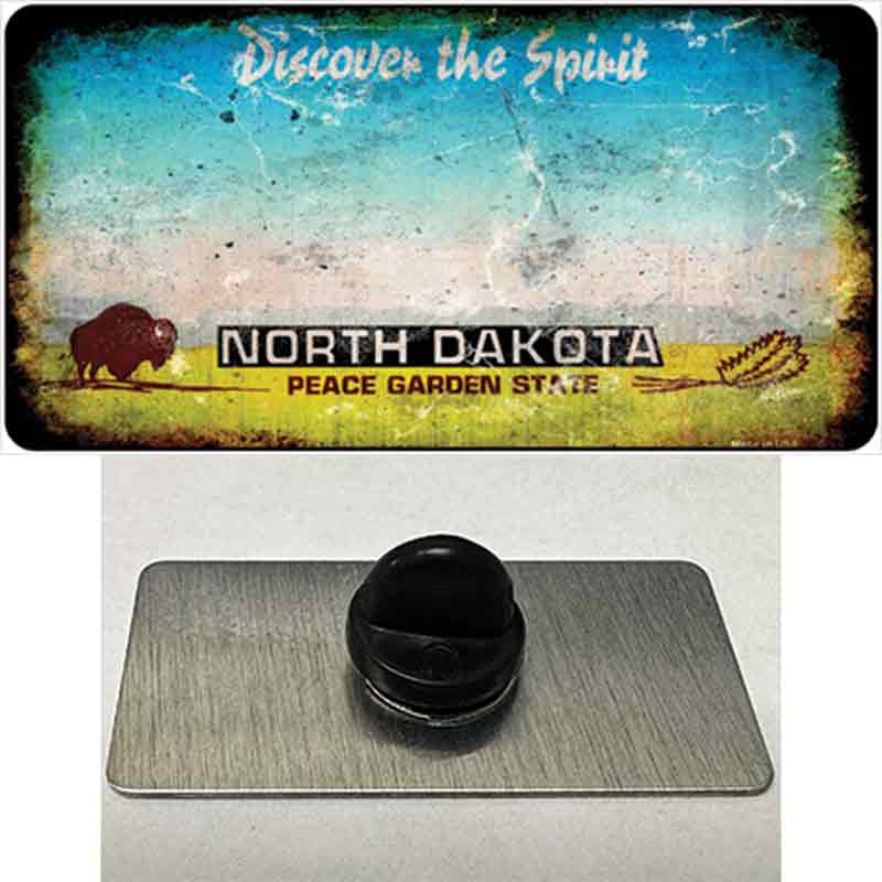 North Dakota Rusty Blank Novelty Metal Hat Pin