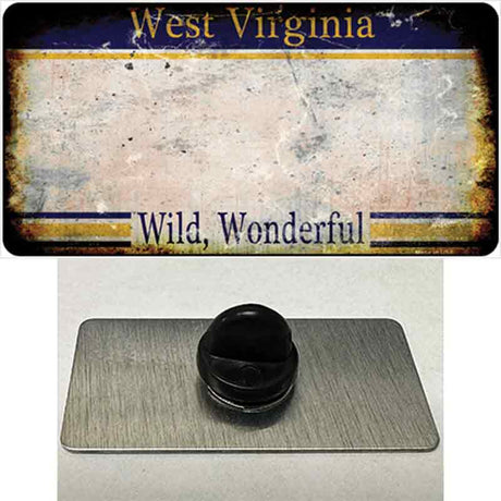 West Virginia Rusty Blank Novelty Metal Hat Pin