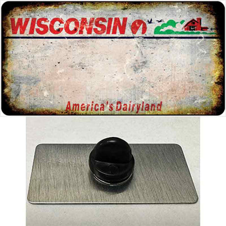 Wisconsin Rusty Blank Novelty Metal Hat Pin