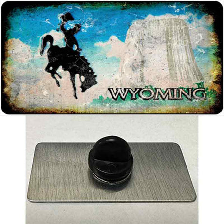 Wyoming Rusty Blank Novelty Metal Hat Pin