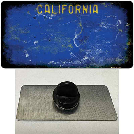 California Blue Rusty Blank Novelty Metal Hat Pin