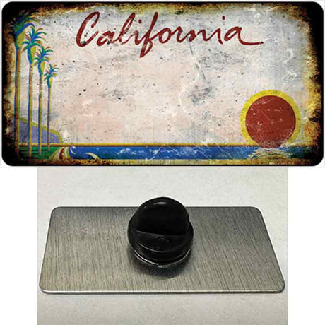 California Palm Tree Rusty Blank Novelty Metal Hat Pin