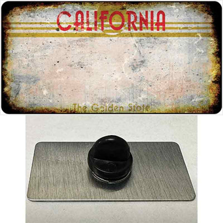 California Golden State Plate Rusty Blank Novelty Metal Hat Pin