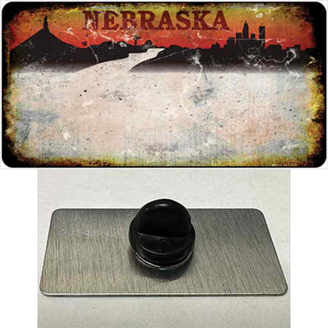 Nebraska Amber Rusty Blank Novelty Metal Hat Pin