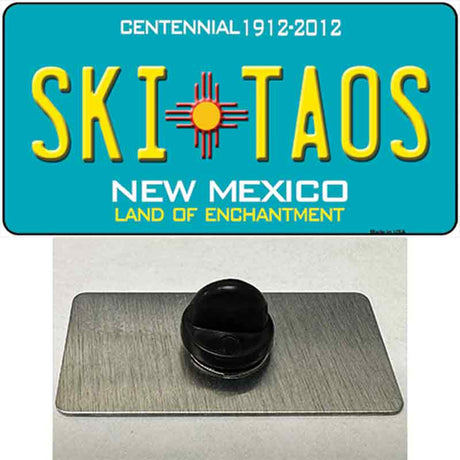 Ski Taos Teal New Mexico Novelty Metal Hat Pin