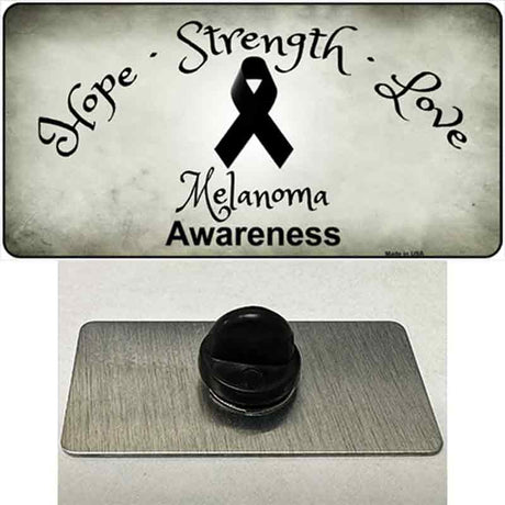 Melanoma Cancer Ribbon Novelty Metal Hat Pin