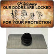 Doors Locked Your Protection Novelty Metal Hat Pin