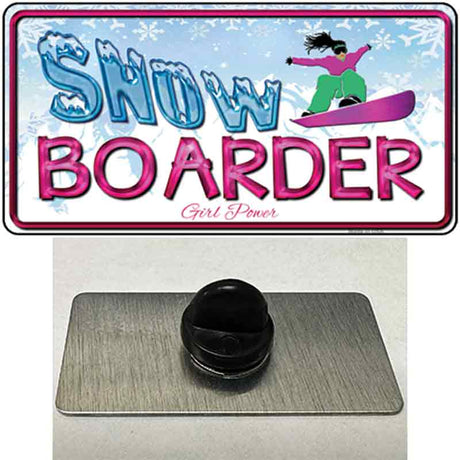 Snow Boarder Girl Novelty Metal Hat Pin