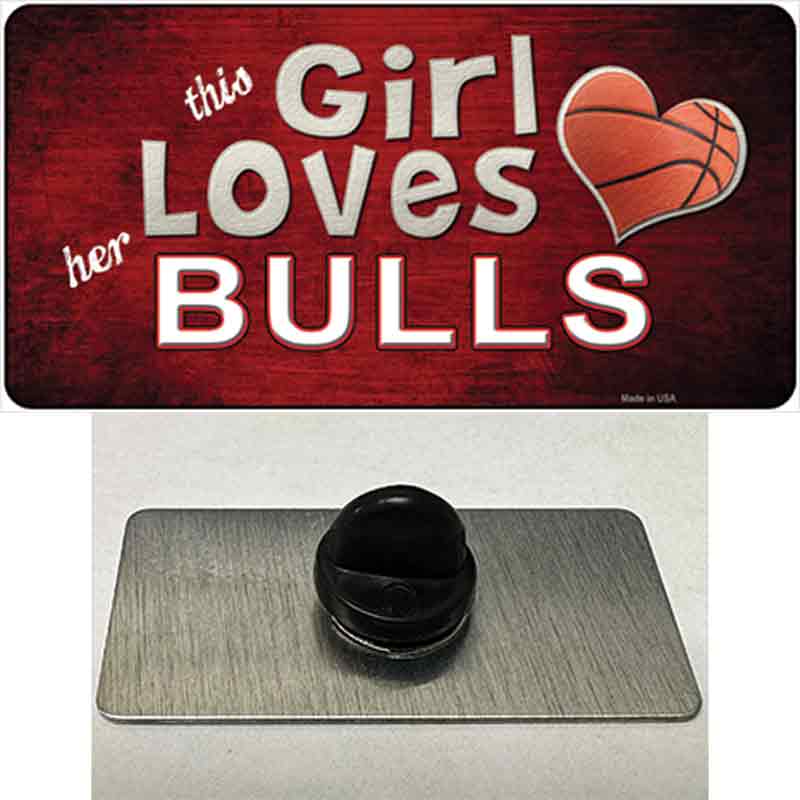 This Girl Loves Her Bulls Novelty Metal Hat Pin