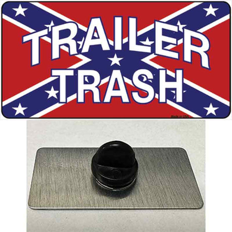 Trailer Trash Confederate Flag Novelty Metal Hat Pin