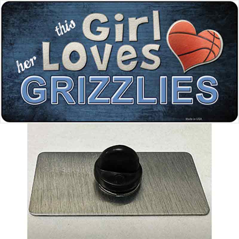 This Girl Loves Her Grizzlies Novelty Metal Hat Pin