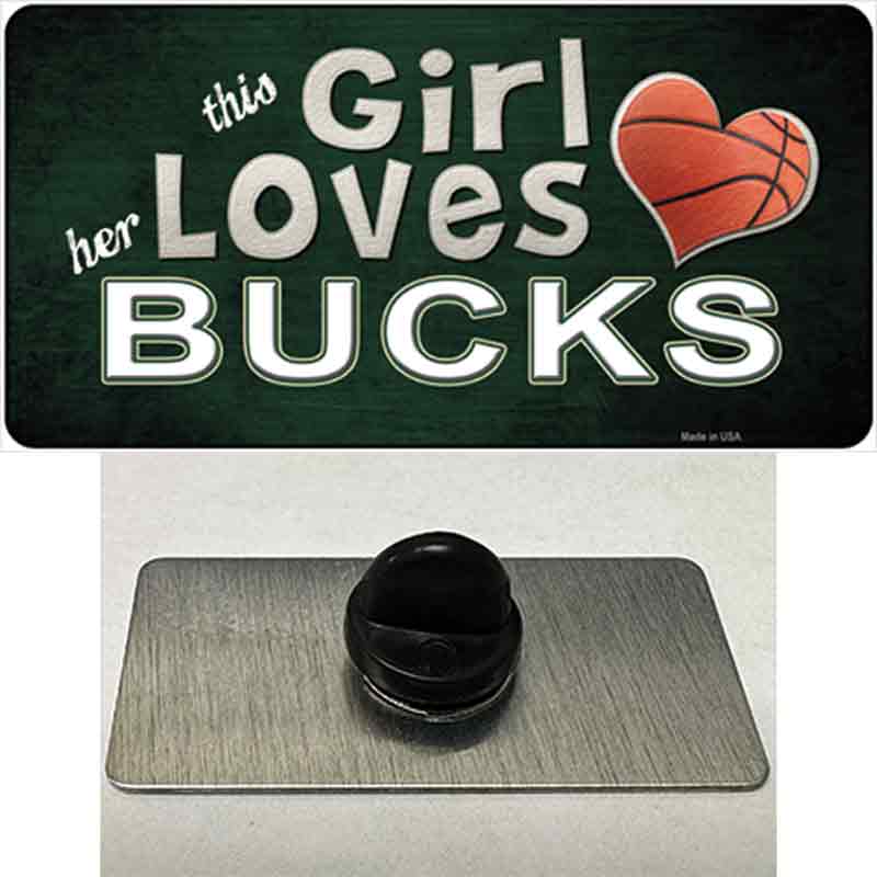 This Girl Loves Her Bucks Novelty Metal Hat Pin