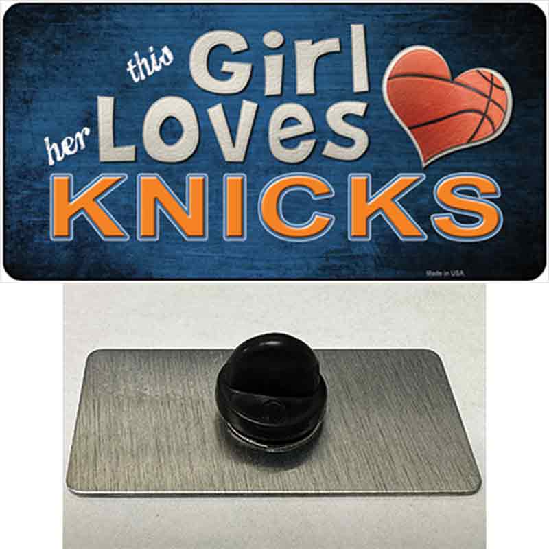 This Girl Loves Her Knicks Novelty Metal Hat Pin