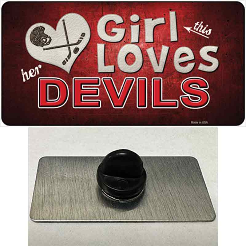 This Girl Loves Her Devils Novelty Metal Hat Pin