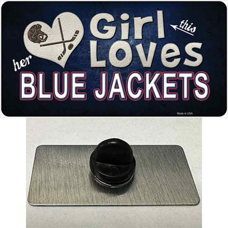 This Girl Loves Her Blue Jackets Novelty Metal Hat Pin