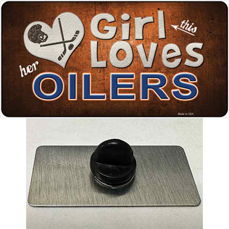 This Girl Loves Her Oilers Novelty Metal Hat Pin