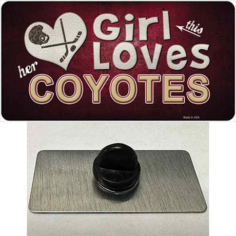 This Girl Loves Her Coyotes Novelty Metal Hat Pin