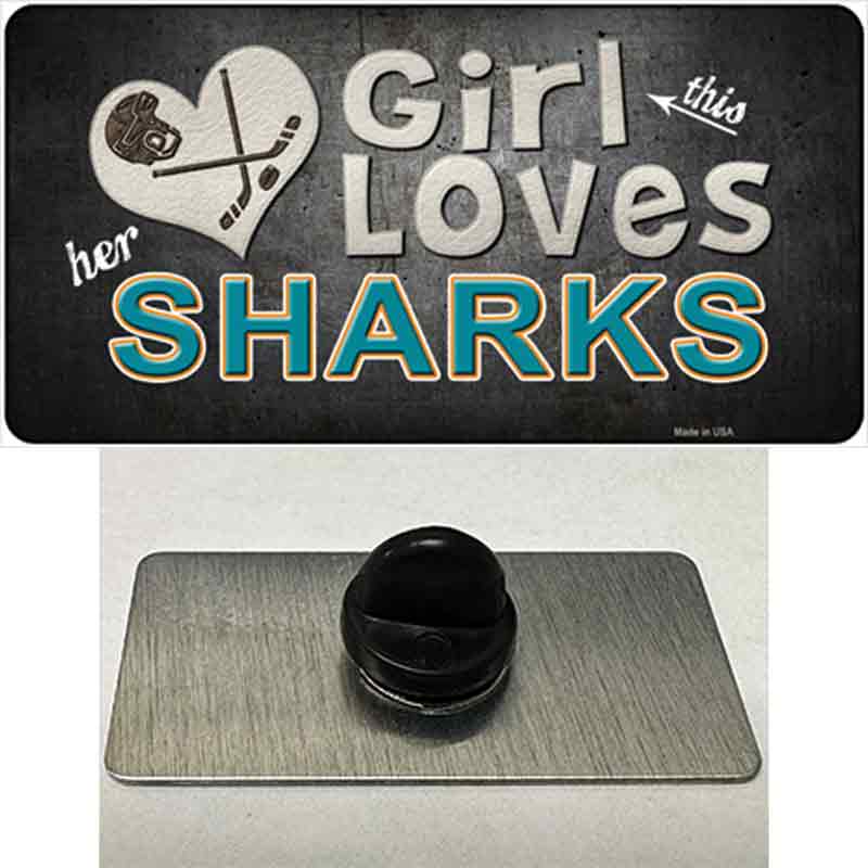 This Girl Loves Her Sharks Novelty Metal Hat Pin