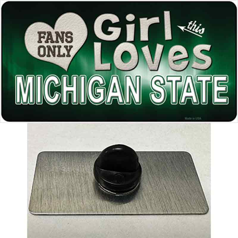 This Girl Loves Michigan State Novelty Metal Hat Pin