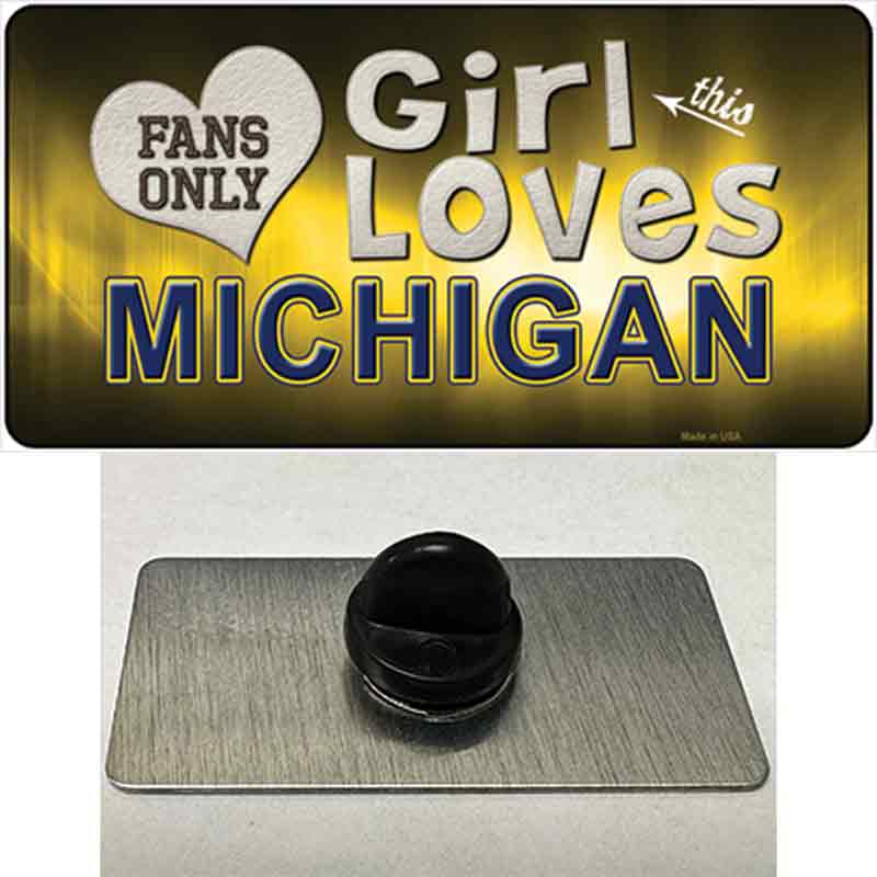 This Girl Loves Michigan Novelty Metal Hat Pin