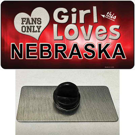 This Girl Loves Nebraska Novelty Metal Hat Pin