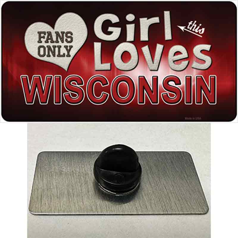 This Girl Loves Wisconsin Novelty Metal Hat Pin