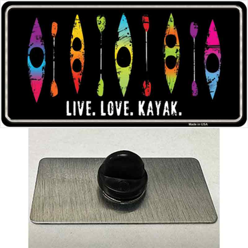 Live Love Kayak Novelty Metal Hat Pin