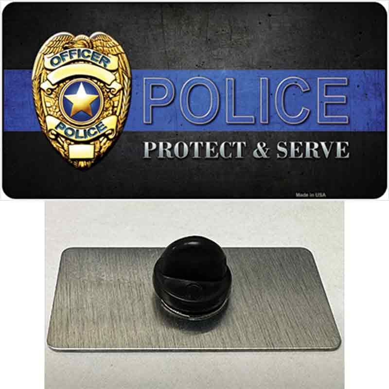 Police Badge Thin Blue Line Novelty Metal Hat Pin