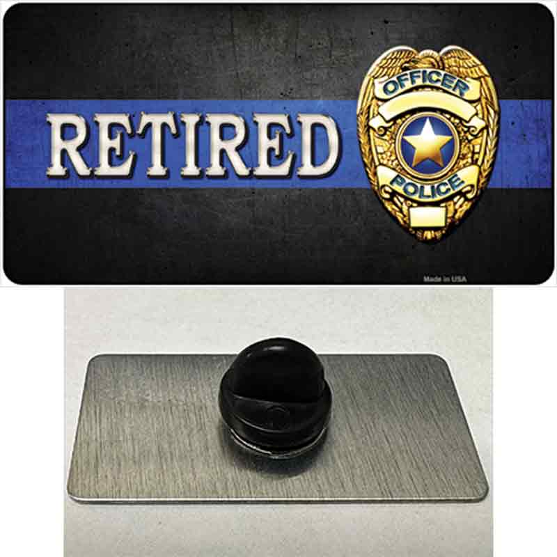 Retired Police Thin Blue Line Novelty Metal Hat Pin