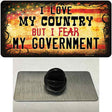 I Love My Country Novelty Metal Hat Pin