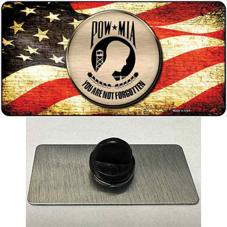 POW MIA With USA Flag Novelty Metal Hat Pin