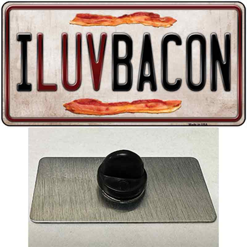 I Luv Bacon Novelty Metal Hat Pin