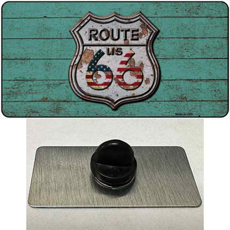 Route 66 Rusty On Wood Novelty Metal Hat Pin