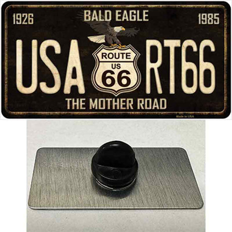 Bald Eagle Route 66 Novelty Metal Hat Pin