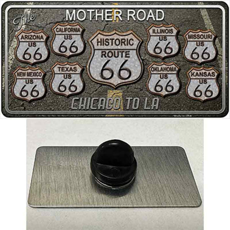 Route 66 Black Top Novelty Metal Hat Pin