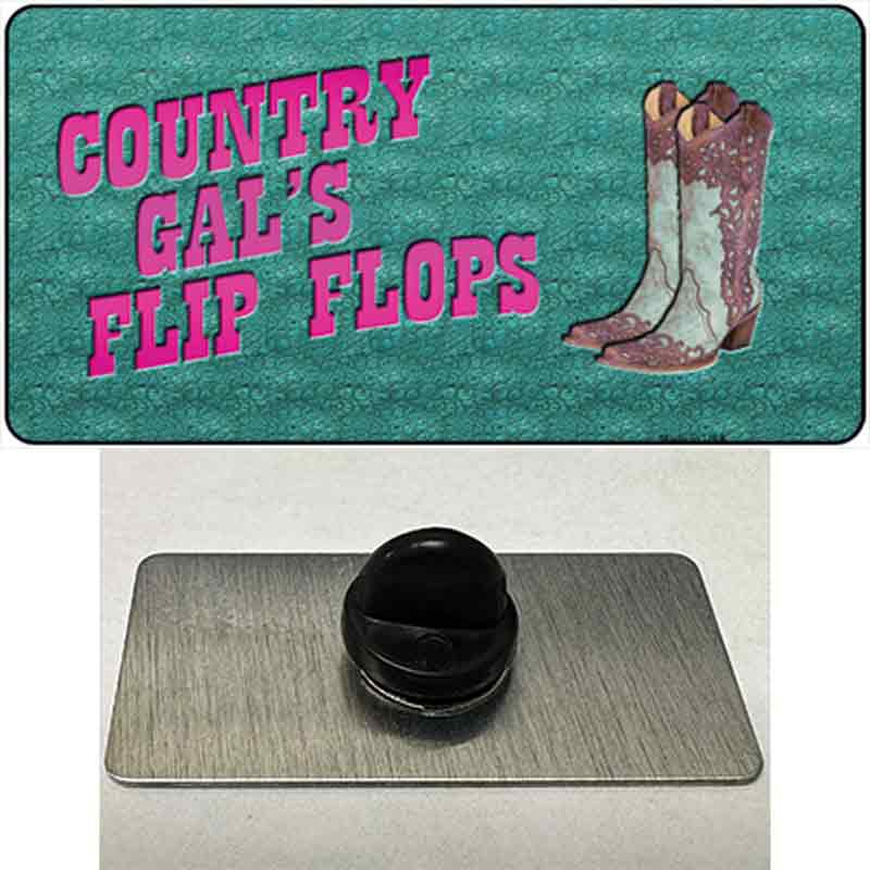 Country Gals Flip Flops Novelty Metal Hat Pin