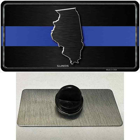 Illinois Thin Blue Line Novelty Metal Hat Pin