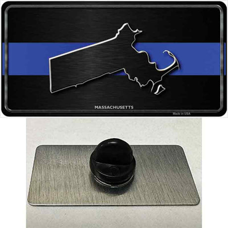 Massachusetts Thin Blue Line Novelty Metal Hat Pin