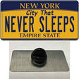 Never Sleeps New York Novelty Metal Hat Pin