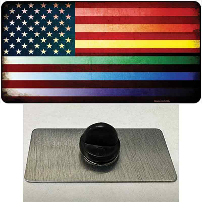 American Flag Rainbow Novelty Metal Hat Pin