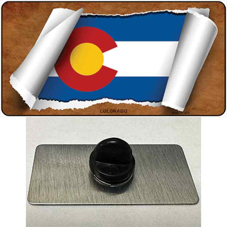 Colorado Flag Scroll Novelty Metal Hat Pin