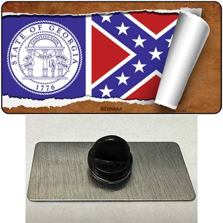 Georgia Flag Scroll Novelty Metal Hat Pin