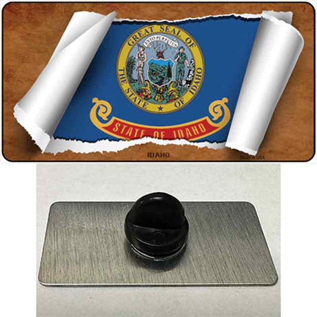 Idaho Flag Scroll Novelty Metal Hat Pin