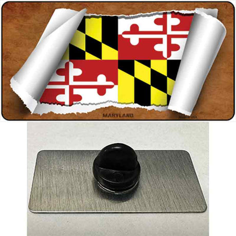 Maryland Flag Scroll Novelty Metal Hat Pin