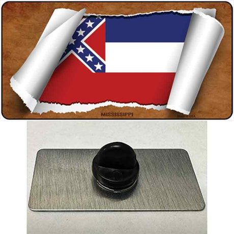 Mississippi Flag Scroll Novelty Metal Hat Pin