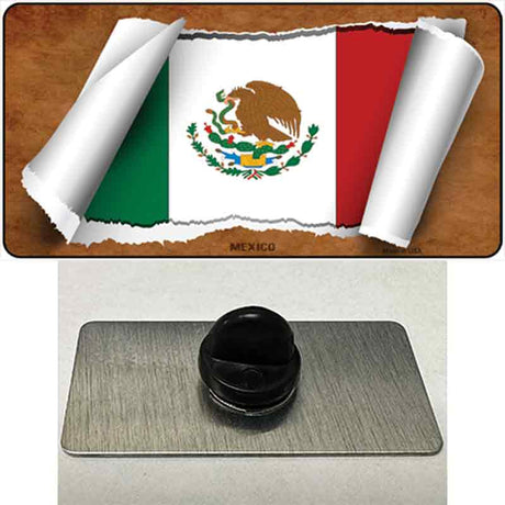 Mexico Flag Scroll Novelty Metal Hat Pin