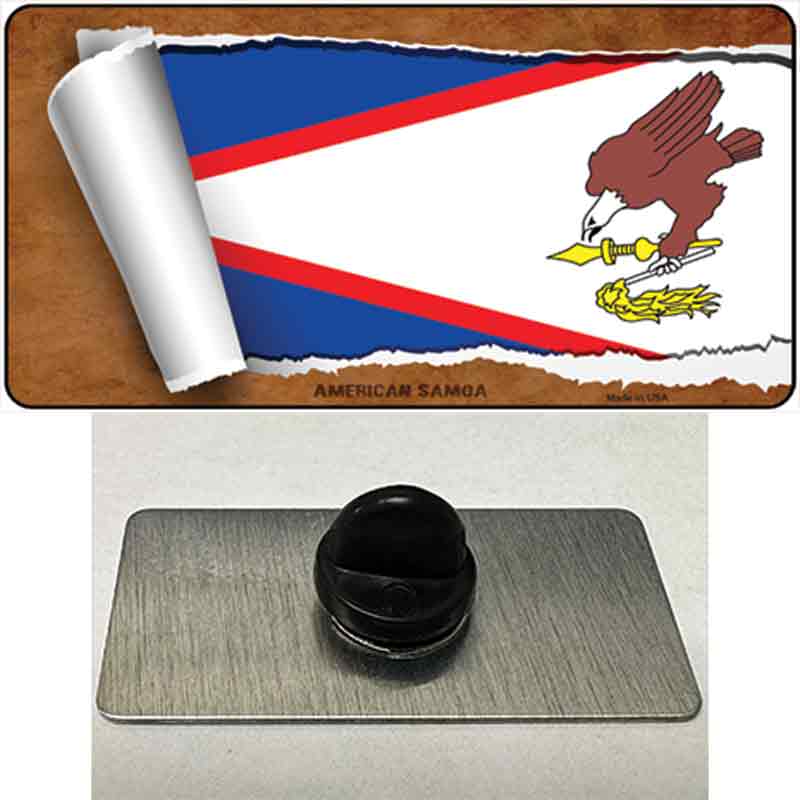 American Samoa Flag Scroll Novelty Metal Hat Pin