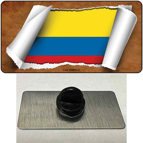 Colombia Flag Scroll Novelty Metal Hat Pin