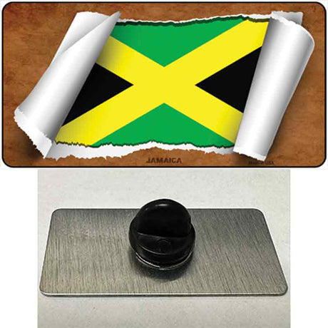 Jamaica Flag Scroll Novelty Metal Hat Pin